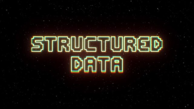 Structured Data Neon text with retro style