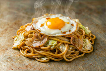 目玉焼きのせソース焼きそば