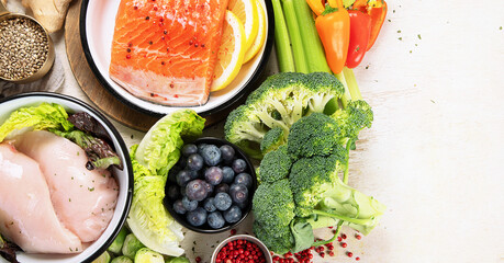 Healthy food concept. Clean eating concept.