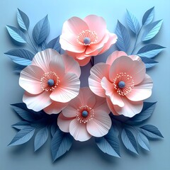 Elegant Paper Flowers - A Delicate Floral Arrangement in Soft Pastel Tones.