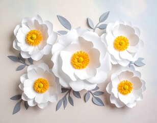 Elegant Paper Flowers - A Delicate Floral Arrangement.