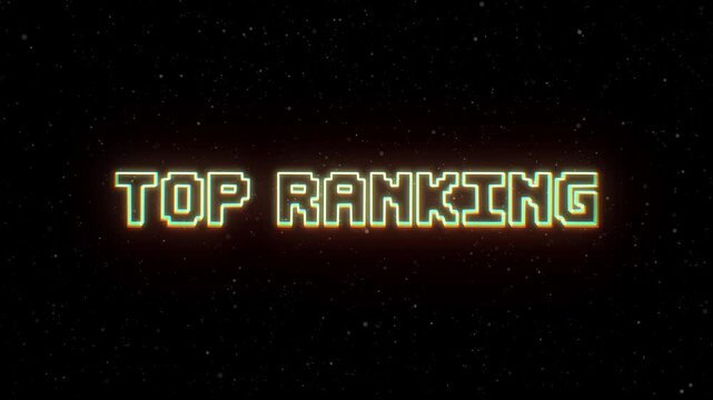 Top Ranking Neon text with retro style