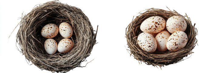 Obraz premium nest with eggs isolated on a transparent background, 