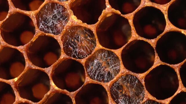 Close-up of a dry bee honeycomb