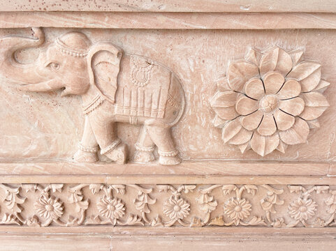 Exterior of the walls of Swasti Dham Jain Temple