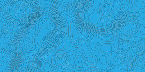 Modern Blue Contour Topography Background with Flowing Elevation Line Texture