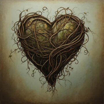 Heart with Vines A heart entwined with vines that grow and shrin