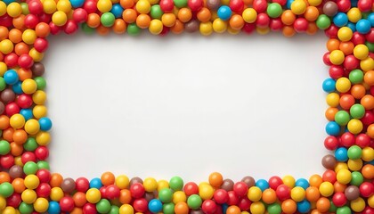 Obraz premium A colorful frame made of candy on a transparent background