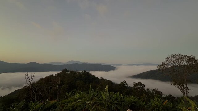 Sunrise on the mountain in Huay Kub Kab, Mae Taeng, Chiang Mai, Thailand