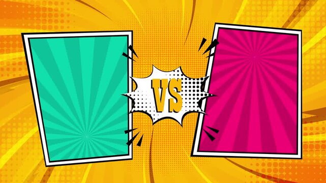 Vs versus comic battle comparison pop art screen competition duel confront challenge