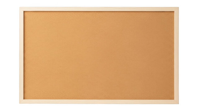 Empty cork bulletin board with a light wooden frame on a black background cork board