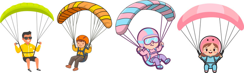Person Paragliding Illustration
