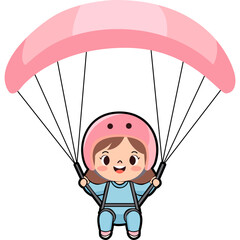Person Paragliding Illustration