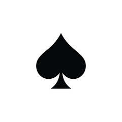 Fototapeta premium A solitary black spade symbol isolated on a plain white background