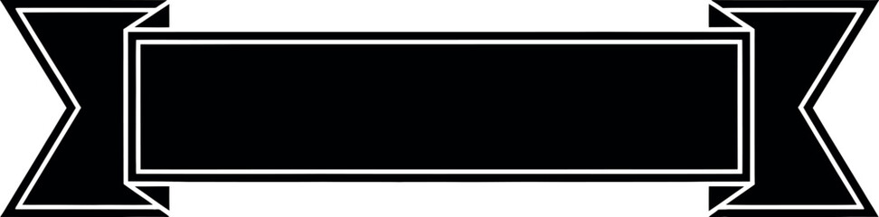 Obraz premium A simple black banner icon on a white background is visible.