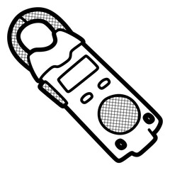 simple digital ampere pliers vector, editable lines