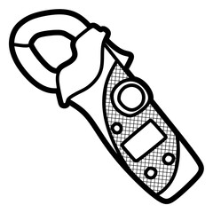 ampere pliers vector image, editable lines