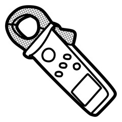 simple black and white ampere pliers, editable lines