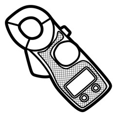 ampere pliers simple image, editable lines