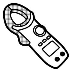 ampere pliers line art vector, editable lines