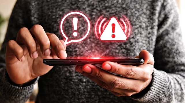 Mobile Warning Alert and Smartphone Notification Concept