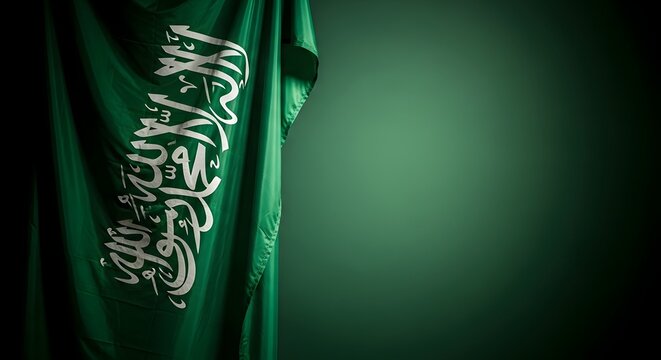 Saudi arabian flag with arabic calligraphy
