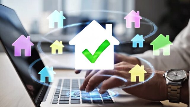 Real Estate Approval and Property Investment Concept with Laptop