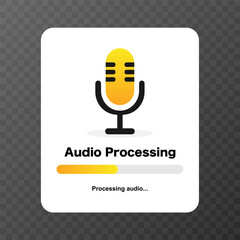 Audio Processing Screen. Vector illustration.