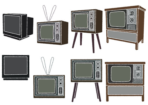 ブラウン管テレビ8種　版画