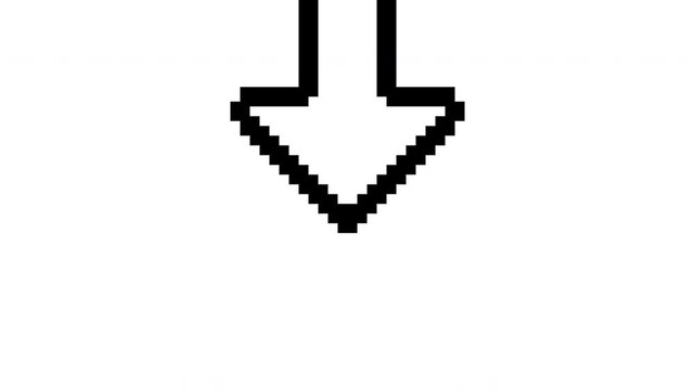 Downward Squirrel Arrow Motion Icon with Alpha Channel for Decrease, Download and Drop Animation