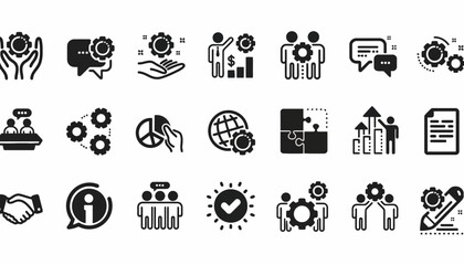 Business icons illustrate various concepts and symbols related to industry and technology