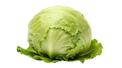 Fototapeta premium Fresh Green Iceberg Lettuce Head Isolated On Black Background
