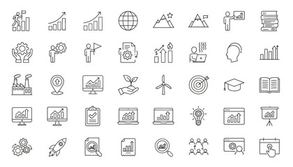 Collection of various business and technology icons displayed