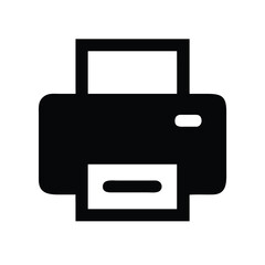 Fototapeta premium Minimalist Printer Icon in Black on White Background Vector Illustration