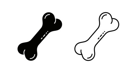 Fototapeta premium Two dog bones, one black and one white, isolated on white background Vector