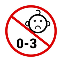 Prohibited symbol for children under three years old