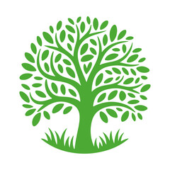 Obraz premium Vibrant green tree symbolizing growth and harmony with nature