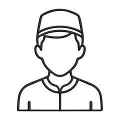 Obraz premium Minimalist Line Art Illustration of a Muslim Man Wearing a Traditional Kufi Hat Isolated on White Background