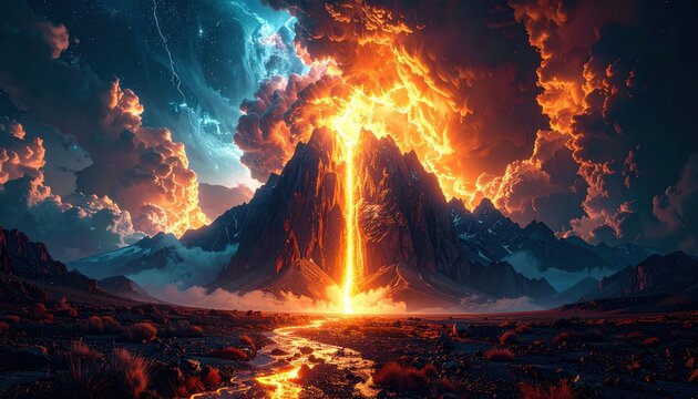 Paesaggi Fantasy Epici, Montagne Maestose, Fiumi Luminosi ed Eclissi Solari
