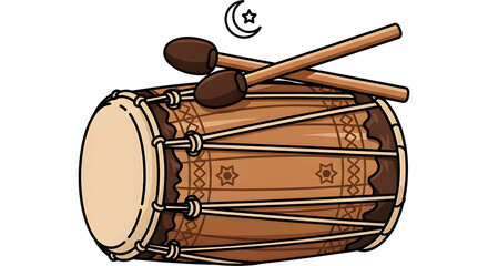 Vector minimal detailed style Ramadhan Islamic drum