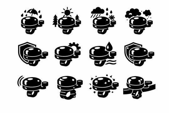 Commute resilient icon metal image generation component vector bell weatherproof simple housing