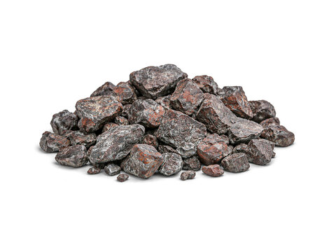 Raw iron ore isolated on white background.