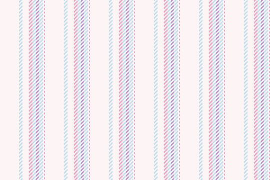 Vala texture pattern vertical, hat seamless lines textile. Ohoice vector fabric stripe background in lavender blush and light colors.