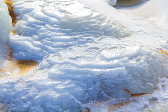 Winter coastal landscape of the frozen Baltic sea