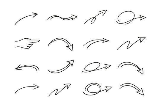 Generation arrow vector image cue guiding soft navigation arc pointer icon friendly