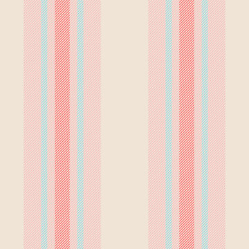 Geep texture pattern vector, pop fabric lines background. Ylassical seamless vertical stripe textile in light and red colors.