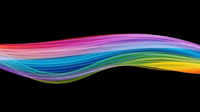 Abstract colorful wave design against black background for visual interest