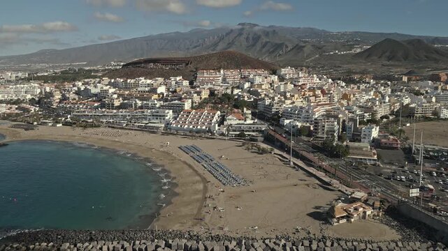 Tenerife Canary Island Aerial View Teide Mountain Montana Chayofita Los Cristianos