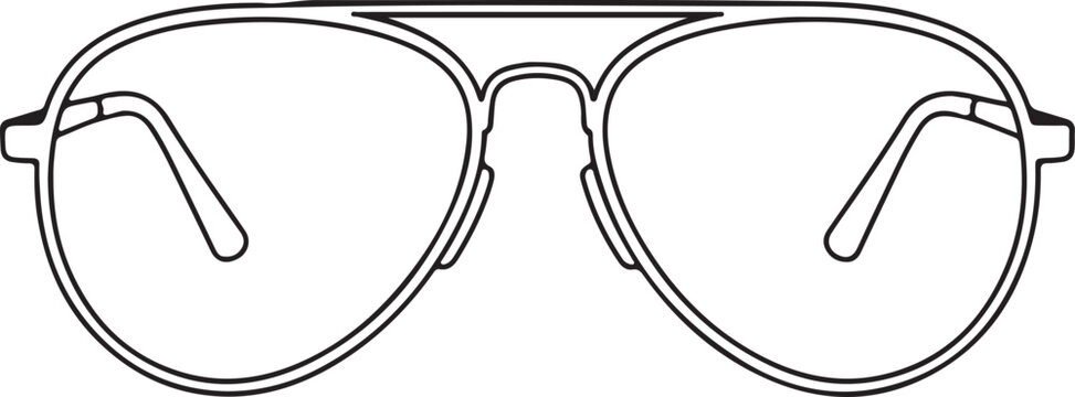"Aviator eyeglasses vector illustration showing double bridge and teardrop lenses symbolizing fashion, eyewear design, and lifestyle accessory"