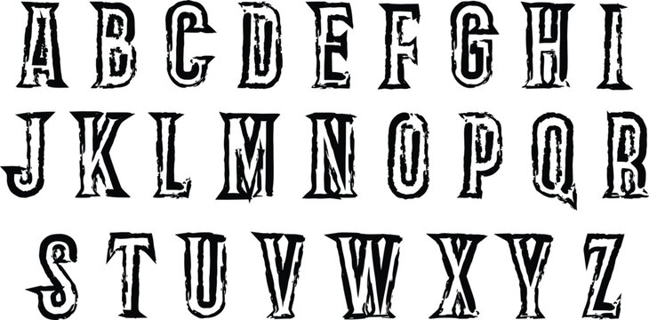 Alphabet letters in a decorative font style